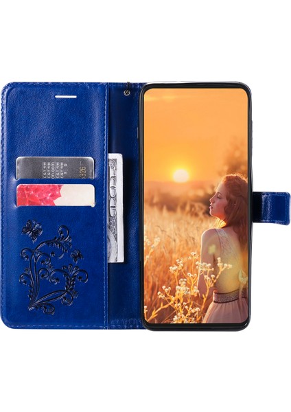 Apple iPhone 13 Telefon Kasası Için Tam Koruyucu Kelebek Deseni, Kayışla Deri Cep Telefonu Kabuğunu Baskılayan 6.1 Inç-Mavi (Yurt Dışından) fırsatları