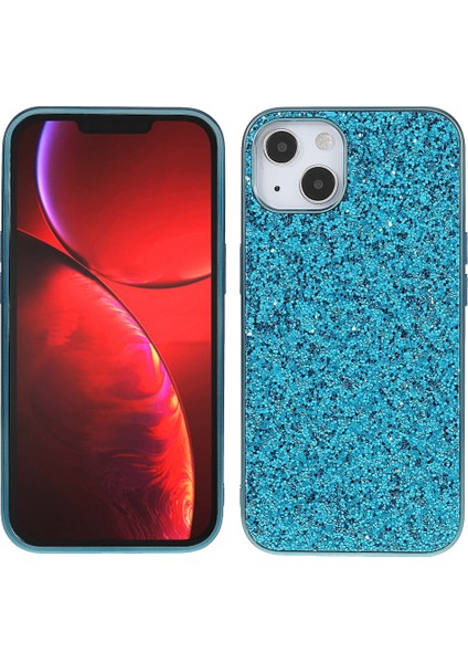 Apple iPhone 13 Telefon Kasası Parıltı Bling Tpu Elektro-Örtüşme Kenarı+Sert Pc Back Clatch Anti-Cratch Işık Telefon Kasası 6.1 Inç-Mavi (Yurt Dışından)