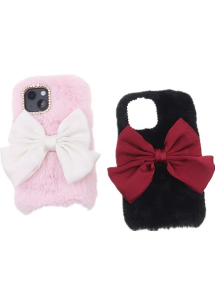 Apple iPhone 13 Telefon Kasası Yumuşak Sahte Kürklü Kabarık Sıcak Arka Kapak Tpu Tampon Koruyucu Bowknot Kasası. (Yurt Dışından) fiyatları