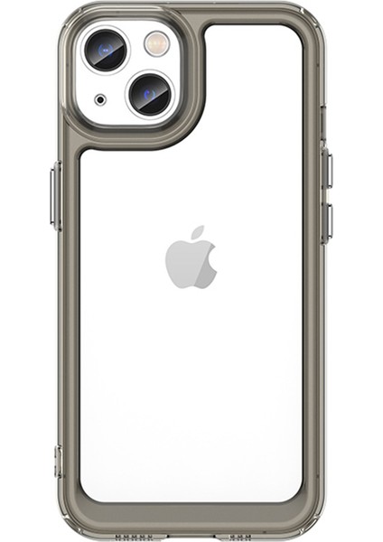 Apple iPhone 13 Telefon Kılıfı Tpu+Akrilik Telefon Kılıfı 6.1 Inç Kırpma Dayanıklı Bağımsız Pc Düğmeleri ile Şeffaf Gri (Yurt Dışından)