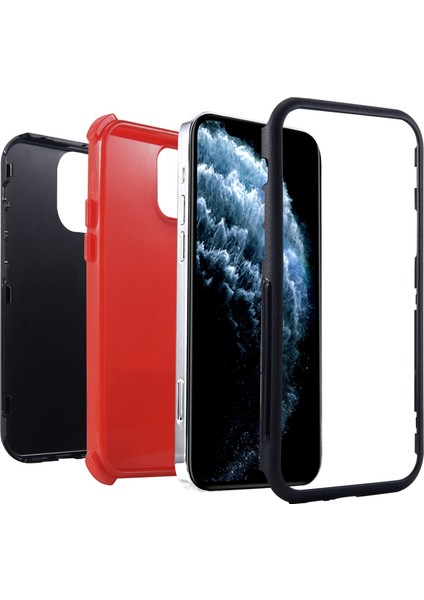 Apple iPhone 14 Telefon Kasası 6.1 Inç 3'ü 1 Arada Tpu+Pc Etkiye Dayanıklı Hibrid Kapak Tutkuk Köşeler Cep Telefonu Geri Dönüş Vaka Grey Yeşil Gül (Yurt Dışından)