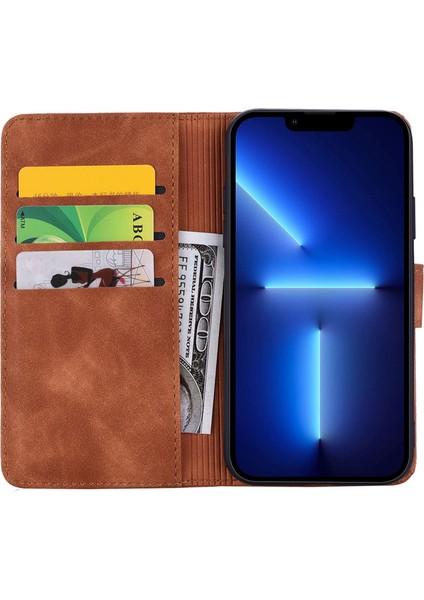 Apple iPhone 14 Telefon Kılıfı Için 6.1 Inç Kısa Çiçek Telefon Kapağı Iyi Korumalı Cüzdan Tasarım Buzağı Doku Deri Kapak Stand-Brown (Yurt Dışından) fiyatları