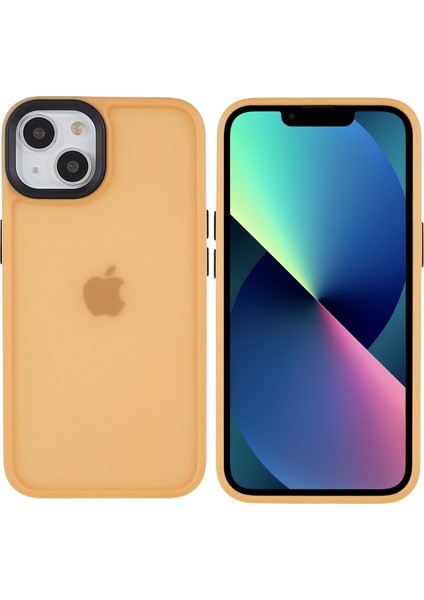 Apple iPhone 13 Telefon Kasası 6.1 Inç Yumuşak Dokunuş Serisi Pc+Tpu Hibrid Telefon Kılıf Mat Finger Finterprint Anti-Fingerprint Telefon Koruyucu Kapak-Orange (Yurt Dışından)