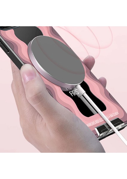 Apple iPhone 13 Için Tpu+Pc Kabuğu, Pull-Out Kickstand-Pink ile Ilham Kelime Ayna Telefon Kılıfı (Yurt Dışından) modelleri