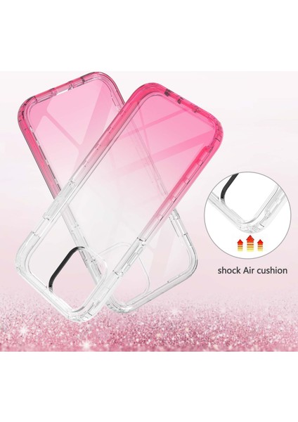 Apple iPhone 13 Telefon Kılıfı Şok Için Absorbed Tpu+Pc La1 Serisi Şeffaf Gradient Hibrit Kılıf Dahili Pet Screen Koruyucu 6.1 Inç-Kırmızı (Yurt Dışından) fiyatları