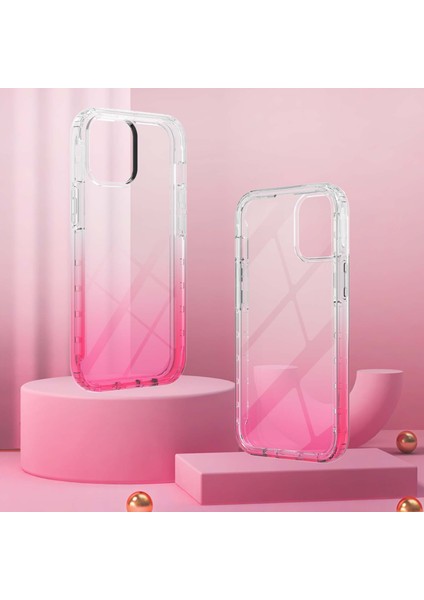 Apple iPhone 13 Telefon Kılıfı Şok Için Absorbed Tpu+Pc La1 Serisi Şeffaf Gradient Hibrit Kılıf Dahili Pet Screen Koruyucu 6.1 Inç-Kırmızı (Yurt Dışından) modelleri