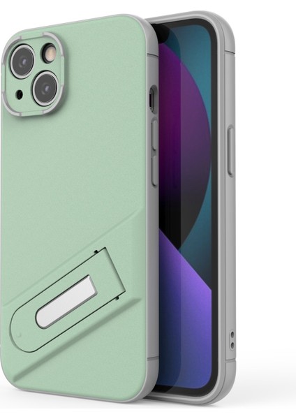 Apple iPhone 13 Telefon Kasası 6.1 Inç Pc+Tpu Telefon Kılıfı Yerleşik Kickstand Anti-Cratch Iyi Korumalı Telefon Kapak Yeşili (Yurt Dışından)