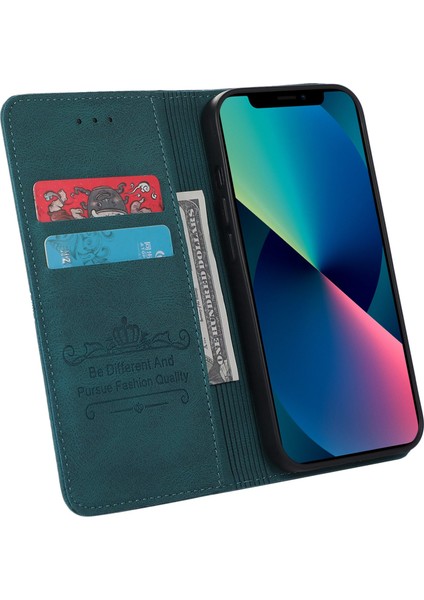 Apple iPhone 13 Telefon Kılıfı Için 6.1 Inç Dream Serisi Anti-Çizgi Pu Deri Telefon Kılıfı Otomatik Kapanış Manyetik Cüzdan Stand Telefon Kapak Yeşili (Yurt Dışından) fiyatları