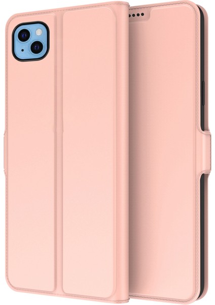 Apple iPhone 13 Telefon Kasası 6.1 Inç Anti-Gana Karşı Pu Deri Kart Sahibi Telefon Kasası Tam Vücut Koruma Çift Manyetik Toka Telefon Kapak-Gül Altın (Yurt Dışından)