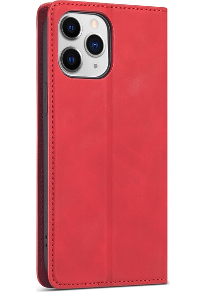 Apple iPhone 13 Için Şık Ipeksi Dokunmatik Deri Cüzdan Telefon Kabuğu 6.1 Inç-Kırmızı (Yurt Dışından) modelleri
