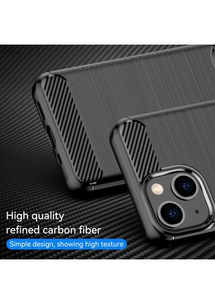Apple iPhone 13 Telefon Kılıfı Için 1.8mm Esnek Tpu Anti-Çizelge Karbon Fiber Fırçalı Koruyucu Kapak Telefon Geri Kılıf 6.1 Inç-Black (Yurt Dışından) fiyatları
