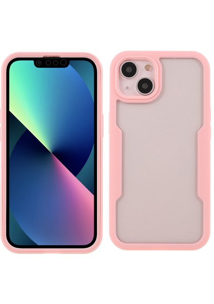 Apple iPhone 13 Telefon Kılıfı Pet Ekran Koruyucusu+Akrilik Arka Panel+Tpu Çerçeve Telefon Hibrit Kapak Kılıfı 6.1 Inç Pembe (Yurt Dışından)
