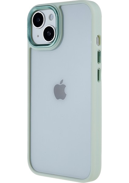 Apple iPhone 14 Telefon Kasası 6.1 Inç Şok Geçirmez Pc+Tpu Kapak Metal Kamera Lens Çerçeve Metal Düğmeleri Cep Telefonu Vaka Işığı Yeşil (Yurt Dışından) modelleri