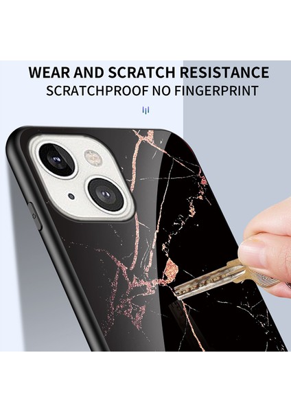Apple iPhone 13 Telefon Kılıfı Için Mermer Tasarımı Lüks Temsilli Cam Geri Kapak Ince Şok Geçirmez Tpu Kenar Koruyucu Kılıf 6.1 Inç-Siyah (Yurt Dışından) fırsatları