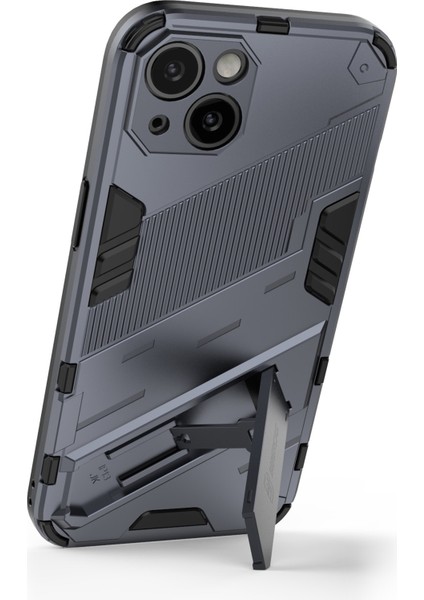 Apple iPhone 13 Telefon Kasası Kickstand Hibrid Çift Katman Sabit Pc Yumuşak Tpu Şok Geçirmez Koruyucu Kasa 6.1 Inç-Karanlık Mavi (Yurt Dışından) modelleri