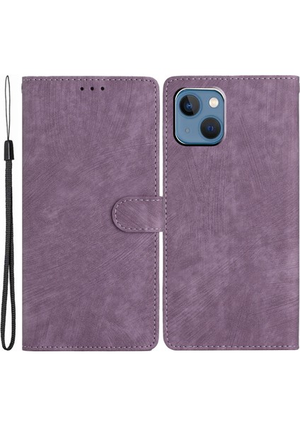 Apple iPhone 13 6.1 Inç Cilt Dokunuşu Deri Cüzdan Kapağı Stand-Mün (Yurt Dışından)