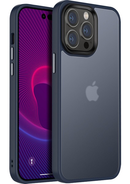 Apple iPhone 14 Telefon Kasası 6.1 Inç Önleme Önleme Matı Anti-Parmak Izi Tpu+Pc Telefon Kılıfı Hafif Ince Lens Koruma Arka Kapak-Dark Mavi (Yurt Dışından)