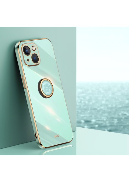Apple iPhone 13 6.1 Inç Yüzük Kickstand Yumuşak Tpu Arka Kabuk Elektro-Örtme Altın Kenar Kasa Kapak-Chyan (Yurt Dışından) fiyatları