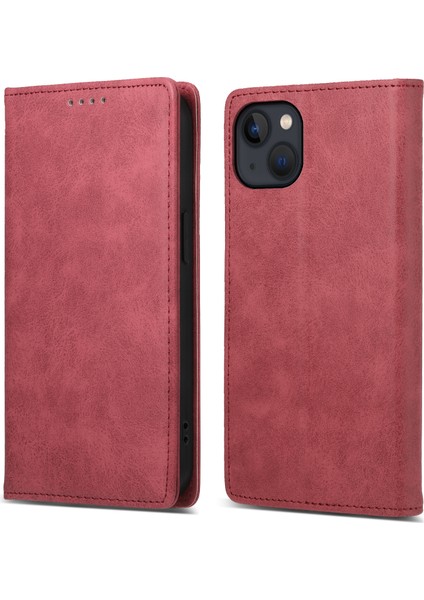 Df-05 Rfıd Engelleme Cüzdan Kılıfı Apple iPhone 13 Pu Deri Stand Flip Business Telefon Kapak-Kırmızı (Yurt Dışından) fiyatları