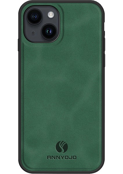 Apple iPhone 13 Pu Deri Kaplamalı Pc+Tpu Şok Geçirmez Telefon Kasası Desteği Manyetik Araç Montaj Yeşil (Yurt Dışından)