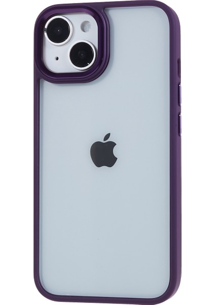 Apple iPhone 14 Telefon Kasası 6.1 Inç Şok Geçirmez Pc+Tpu Kapak Metal Kamera Lens Çerçeve Metal Düğmeleri Cep Telefonu Kılıf Dökümlü Mor (Yurt Dışından) modelleri
