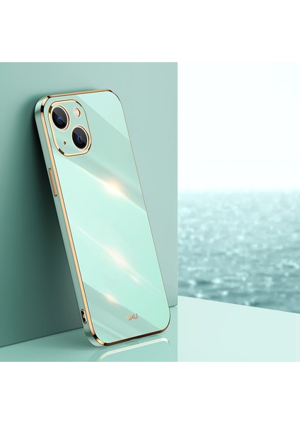 Apple iPhone 13 Telefon Kasası 6.1 Inç Hassas Lens Kesimi Şok Geçirmez Fashinable Kasa Elektrokaplama Altın Kenar Yumuşak Tpu Kabuk-Yöneticisi (Yurt Dışından) modelleri