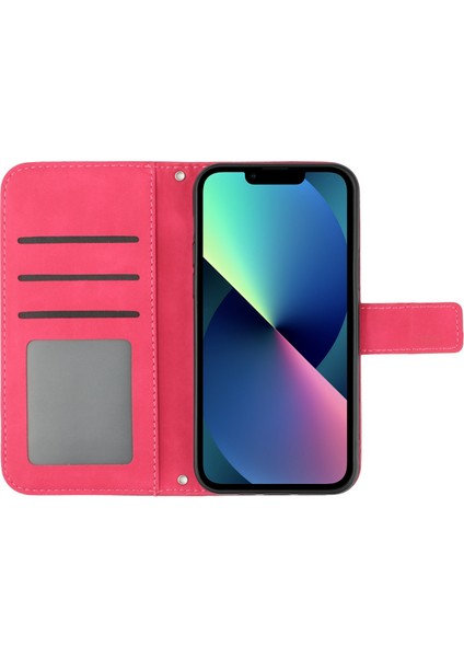 Apple iPhone 13 Telefon Kasası 6.1 Inç HT04 Baskılı Ayçiçeği Cilt Touch Pu Deri+Tpu Kılıf Stand Cüzdan Telefon Kapağı Omuz Kayışı Ros (Yurt Dışından) fırsatları