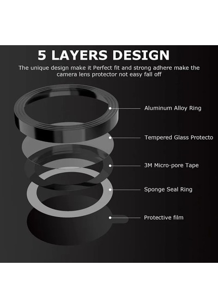 Apple iphone 13 Pro Kamera Lensi Koruma Camı Safir Metal Çerçeveli Hd Siyah Koruma Lensi fırsatları