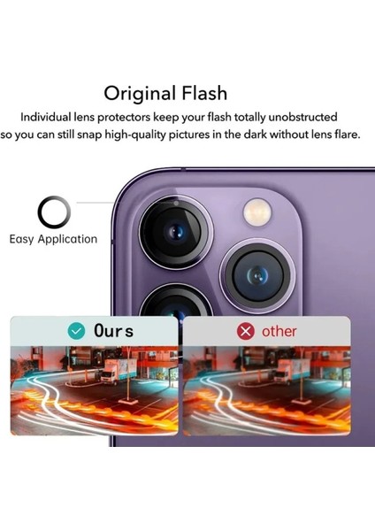 Apple iphone 13 Pro Kamera Lensi Koruma Camı Safir Metal Çerçeveli Hd Siyah Koruma Lensi indirimleri