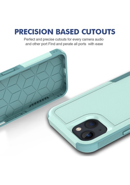 Apple iPhone 13 Telefon Kasası 6.1 Inç Önleme Önleyici Hafif Pc+Yumuşak Tpu Çift Katman Koruma Kılıfı Çizgiye Karşı Çizelge Anti Tele Kapak Işık Yeşil (Yurt Dışından) fiyatları