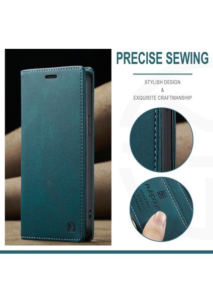 Apple iPhone 13 Telefon Kasası Için Premium Retro Mat Pu Deri Cüzdan Flip Stant Kapağı Rfıd Engelleme Manyetik Kapanma Pro 6.1 Inç-Mavi (Yurt Dışından) fırsatları