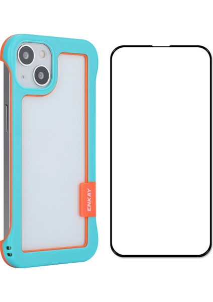 Apple iPhone 13 Telefon Kasası Ince Telefon Kasası+9h Temperli Cam Ekran Koruyucu 6.1 Inç Çerçevesiz Isı Disipasyonu Telefon Kabuğu Damla Direnci Koruyucu Kapak Mavisi (Yurt Dışından)