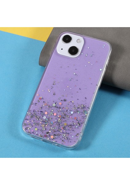 Apple iPhone 13 Telefon Kasası Için Işıltı Yıldızlı Gökyüzü Ince Işık Epoksi Anti Scratch Tpu Telefon Kasa Koruyucusu 6.1 Inç-Mor (Yurt Dışından) modelleri