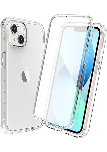 Apple iPhone 14 Telefon Kılıfı Için 6.1 Inç 3'ü 1 Arada Hibrit Pc+Tpu Her Şey Dahil Koruma Kapağı Gradient Anti-Sracratch Anti Anti Telefon Kılıfı Pet Screen Koruyucu Tespitli (Yurt Dışından)
