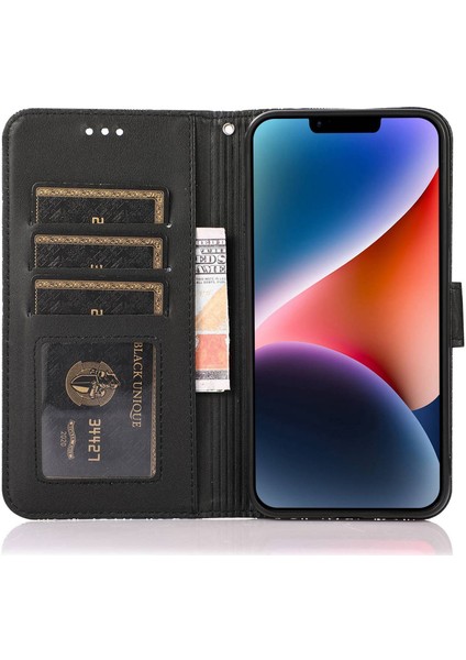 Apple iPhone 13 Telefon Kasası Için Tam Koruma Telefon Kasası 6.1 Inç Basılı Çiçek Deseni Pu Deri Standı Çizik Dirençli Flip Cüzdan Kapağı Kayış-Siyah ile (Yurt Dışından) fiyatları