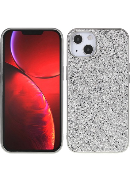 Apple iPhone 13 Telefon Kasası Parıltı Bling Tpu Elektro-Örtüşme Kenarı+Sert Bilgisayar Geri Çizme Önleyici Hafif Telefon Kılıfı 6.1 Inç-Silver (Yurt Dışından)