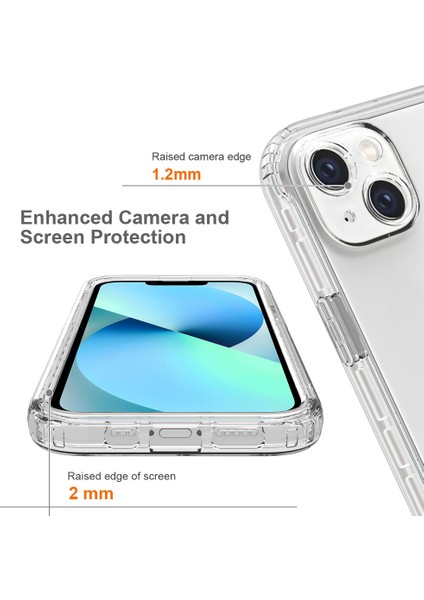 Apple iPhone 14 Telefon Kılıfı Için 6.1 Inç 3'ü 1 Arada Hibrit Pc+Tpu Her Şey Dahil Koruma Kapağı Gradient Anti-Sracratch Anti Anti Telefon Kılıfı Pet Screen Koruyucu Tespitli (Yurt Dışından) fırsatları