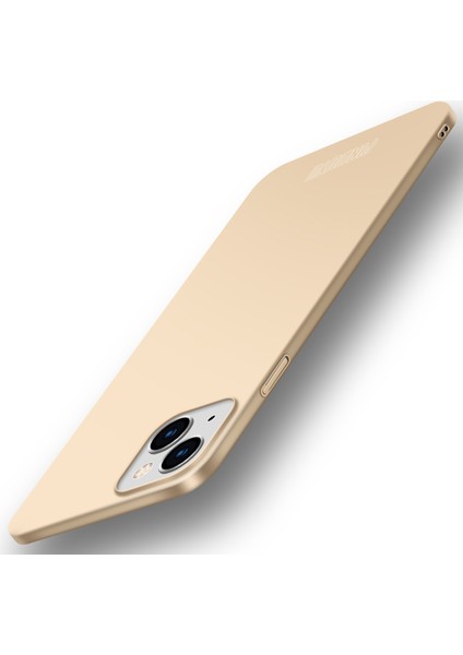Apple iPhone 13 6.1 Inç Mat Telefon Kasası Sert Pc Kapağı Manyetik Halka Tutucu-Altın (Yurt Dışından)