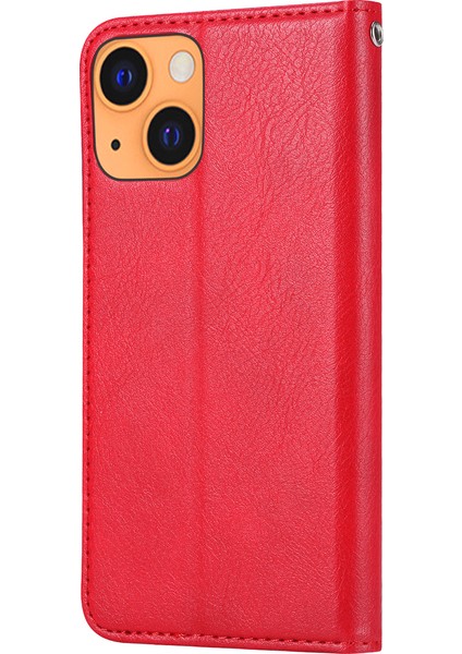 Manyetik Otomatik Emici Cüzdan Standı Pu Deri Çanta Kapağı Apple iPhone 13 6.1 Inç-Kırmızı (Yurt Dışından) fırsatları
