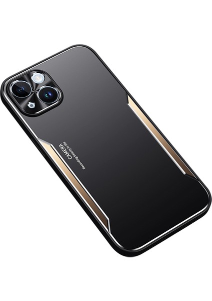 Apple iPhone 13 Için Arka Kapak 6.1 Inç Alüminyum Alaşım+Tpu Telefon Kasası Anti-Düşme Cep Telefonu Kabuğu-Altın-Altın (Yurt Dışından)