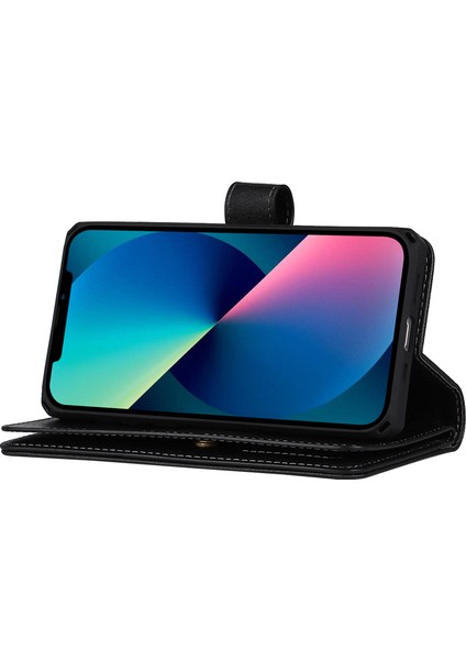 Apple iPhone 13 Telefon Kılıfı Için Düşüş Maşif Çıkarılabilir Pu Deri Deri Cüzdan Stand Telefon Kılıfı Bilek Kayışı ile 6.1 Inç-Black (Yurt Dışından) fırsatları