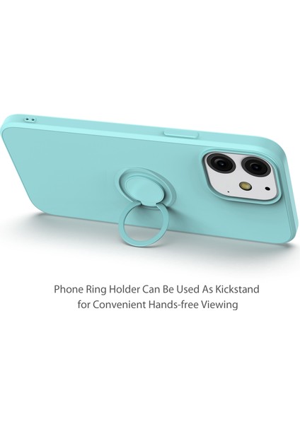 Apple iPhone 13 Telefon Kılıfı Ayarlanabilir Yüzük Kickstand Tasarımı Çevre Dostu Sıvı Silikon Telefon Koruyucu Kılıf Kabuğu Kullanışlı Kayış 6.1 Inç Yeşil (Yurt Dışından) fiyatları