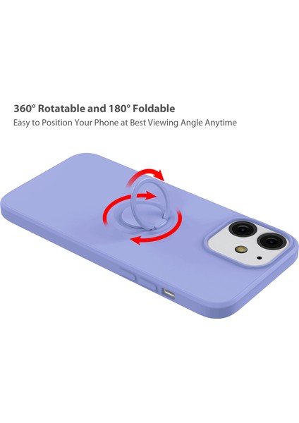 Apple iPhone 13 Telefon Kılıfı Ayarlanabilir Yüzük Kickstand Tasarımı Çevre Dostu Sıvı Silikon Telefon Koruyucu Kılıf Kabuğu Kullanışlı Kayış 6.1 Inç Yeşil (Yurt Dışından) modelleri