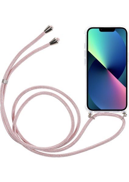 Apple iPhone 13 6.1 Inç-Rose Gold Için Tekstil Kireli ile Şeffaf Akrilik+Tpu Hibrit Telefon Kılıfı Kapak (Yurt Dışından) modelleri