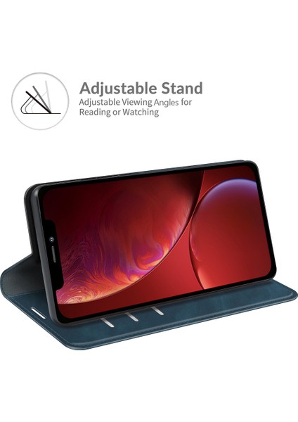Cilt Touch Cüzdan Standı Kapak Manyetik Otomatik Absorlanmış Deri Telefon Kılıfı Apple iPhone 13 6.1 Inç-Mavi (Yurt Dışından) fiyatları