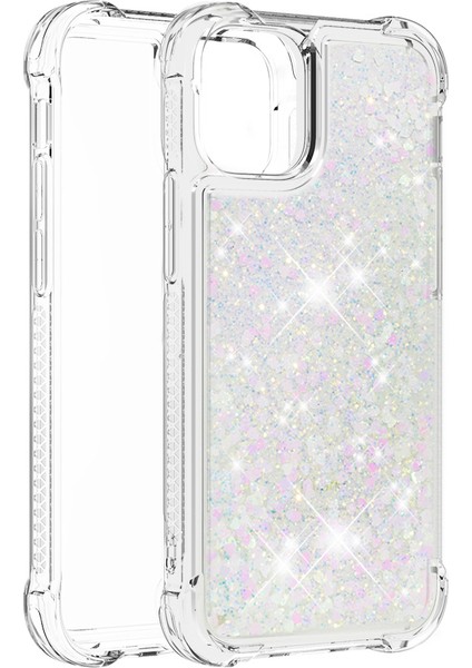 Apple iPhone 13 Telefon Kasası Için Lüks Moda Tasarımı Hareketli Parlak ve Parıltı Glitterclear Yumuşak Tpuprotektif Kasa Kapak 6.1 Inç Parlak Kalpler (Yurt Dışından) modelleri