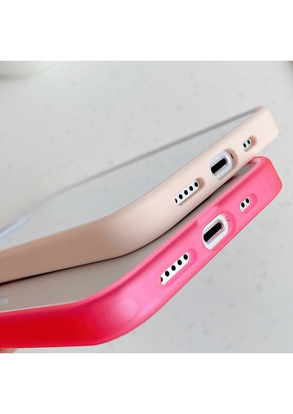 Bi-Renk Edge Akrilik Arka Panel+Tpu Tampon Apple iPhone 13 Için Şeffaf Telefon Kılıfı Kabuğu 6.1 Inç-Rose (Yurt Dışından)