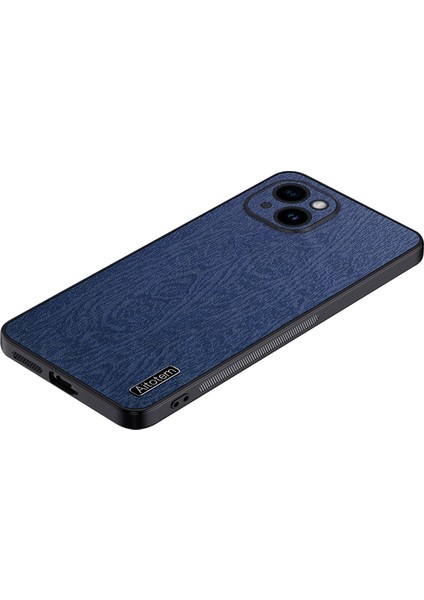 Kamera Koruma Telefon Kapağı Apple iPhone 13 6.1 Inç Pu Deri+Pc+Tpu Kasa Mavisi (Yurt Dışından)