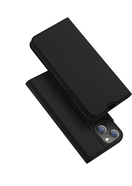Folio Flip Kartı Tutucu Tasarım Deri Kapak Kasası ile Apple iPhone 13 6.1 Inç-Siyah (Yurt Dışından)