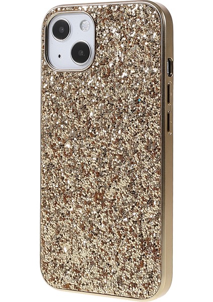 Apple iPhone 13 Telefon Kasası Parıltı Bling Tpu Elektro-Örtüşme Kenarı+Sert Bilgisayar Geri Çizme Önleyici Hafif Telefon Kılıfı 6.1 Inç-Altın (Yurt Dışından) modelleri